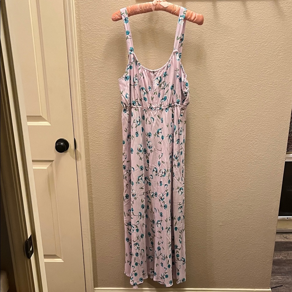 Floral Maxi Dress - Pink and Green